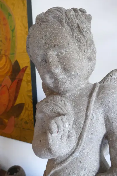 Product image of the product “Amore winged, 80cm height, riverstone, handcrafted ”